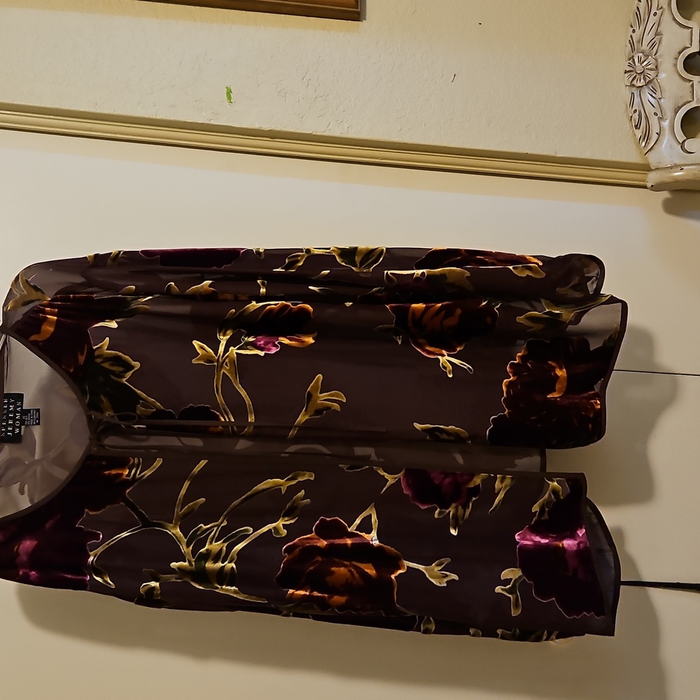 SPENSER JEREMY Floral Silk Velvet Blouse -